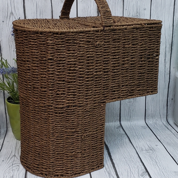 Trademark Innovations Storage Stair Basket With Handle and Lids - Picture 3 of 9